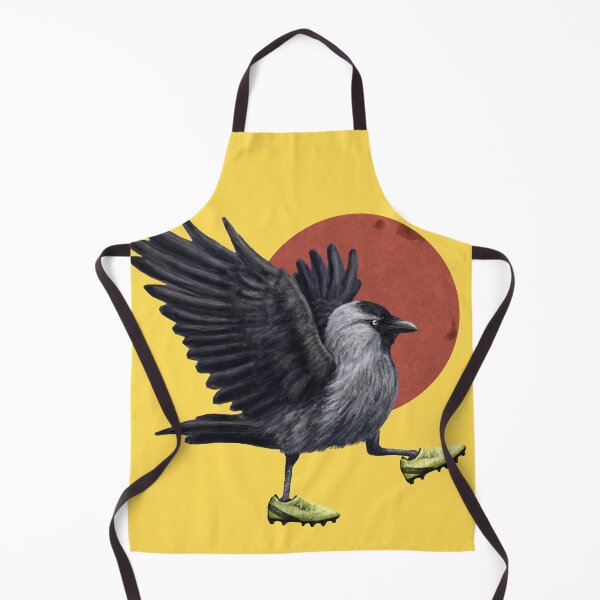 Item preview, Jackdaw playing footy in yellow designed and sold by CharlieCreature.