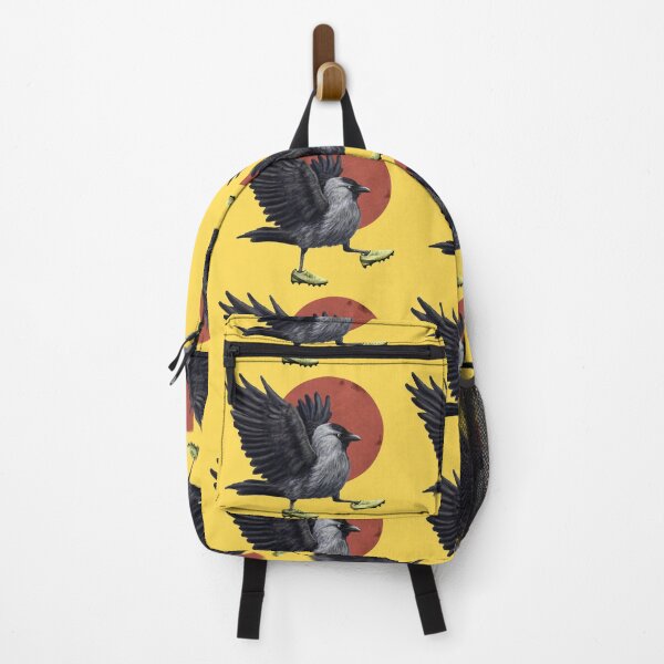 Item preview, Jackdaw playing footy in yellow designed and sold by CharlieCreature.