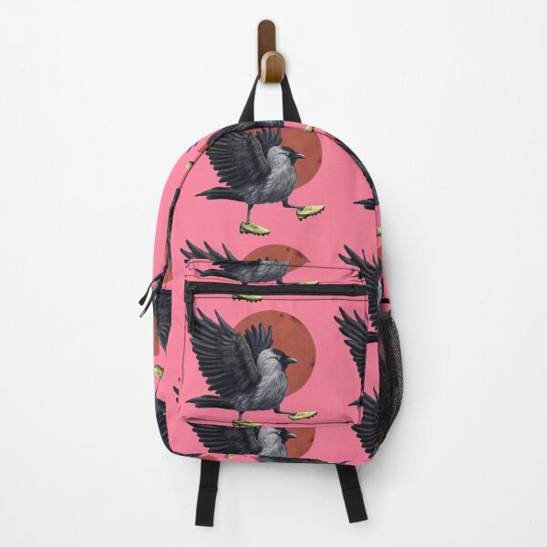 Item preview, Jackdaw playing footy in pink designed and sold by CharlieCreature.