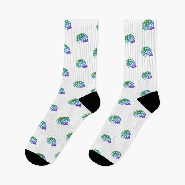 Item preview, Hedgehog Blue Purple Green Watercolor Silhouette Graphic designed and sold by SpookshowDesign.