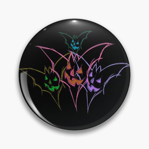 Item preview, Bats with rainbow multicolored Halloween pumpkin head designed and sold by BV-creas.