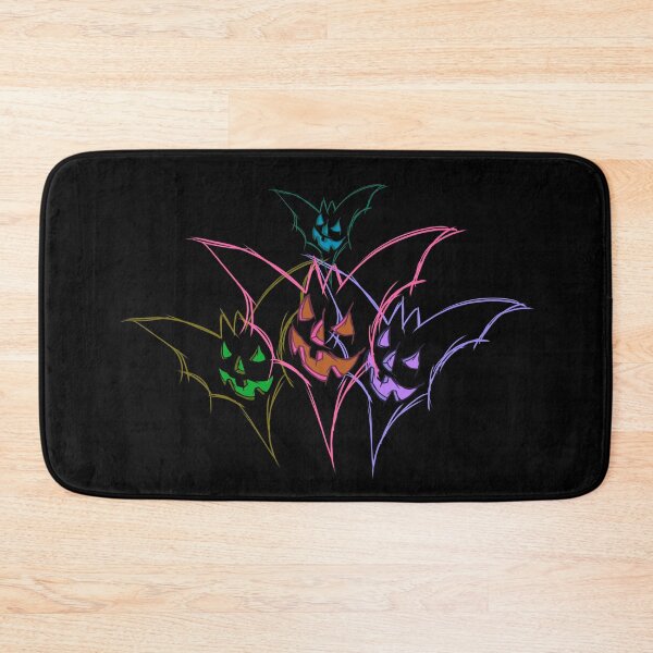 Item preview, Bats with rainbow multicolored Halloween pumpkin head designed and sold by BV-creas.