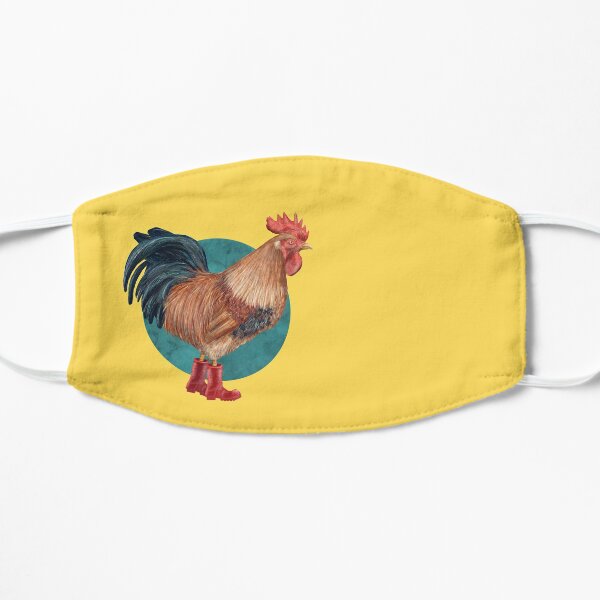 Cockrel in Wellies in yellow Flat Mask
