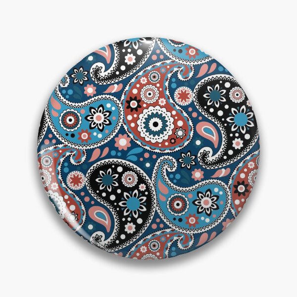 Item preview, Bandana Paisley Print Traditional Blue and Red designed and sold by AntiqueImages.