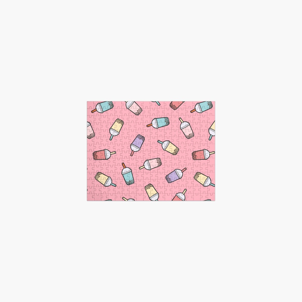 Bubble Tea Pattern in Pink Jigsaw Puzzle