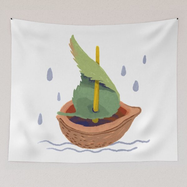 Item preview, A ship made of nutshell and leaf. Water, rain. Spring, autumn. designed and sold by zatmeniee.