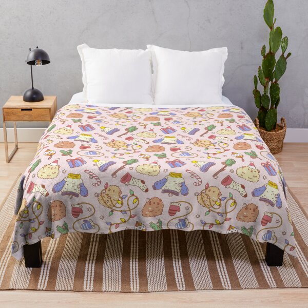 Teddy guinea pigs Christmas Patten Throw Blanket