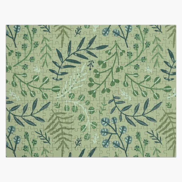 green leaves. leaf. nature. wild floral flowers Jigsaw Puzzle