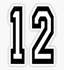 12, TEAM SPORTS, NUMBER 12, TWELVE, TWELFTH, Competition Sticker