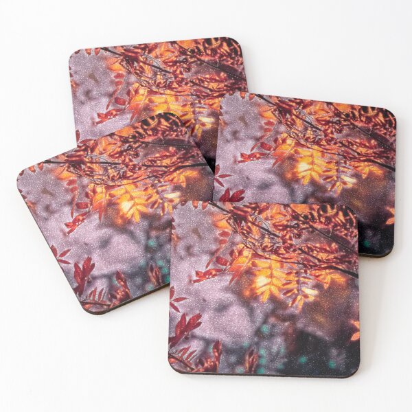 Item preview, Golden leaves with purple starry background designed and sold by SulkaCreative.