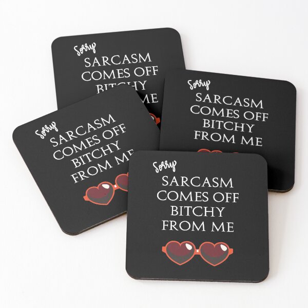 Item preview, Quote Eric Bernis Santa Clarita Diet - Sorry Sarcasm Comes Off Bitchy From Me - red heart glasses - white designed and sold by AlexTheRieur.