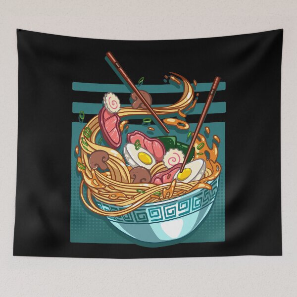 Item preview, The delicious falling Japanese ramen bowl designed and sold by AnGoArt.