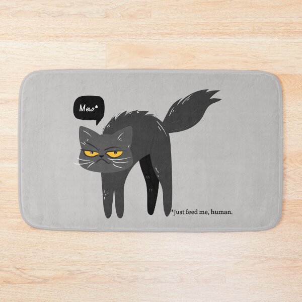 Item preview, Cute Black Cat - Just feed me, human designed and sold by BlascoShop.