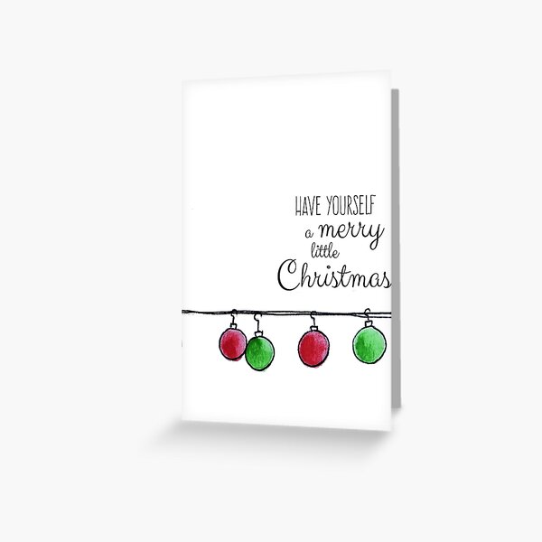 Red and Green Christmas Ornaments Greeting Card