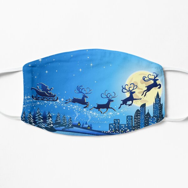 Santa flying to your city Flat Mask