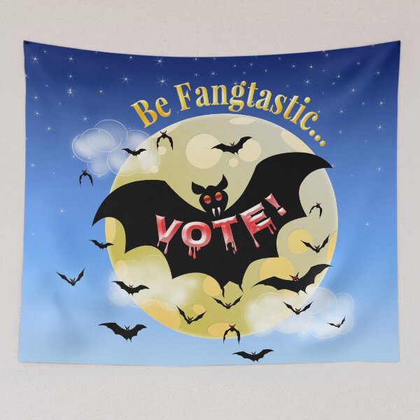 Item preview, "Be Fangtastic... Vote" Spooky Halloween Bat designed and sold by Joelle Burnette.