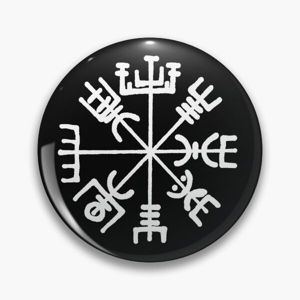 Item preview, vegvisir rune compass futhark guide germanic white black designed and sold by Canvasvendetta.