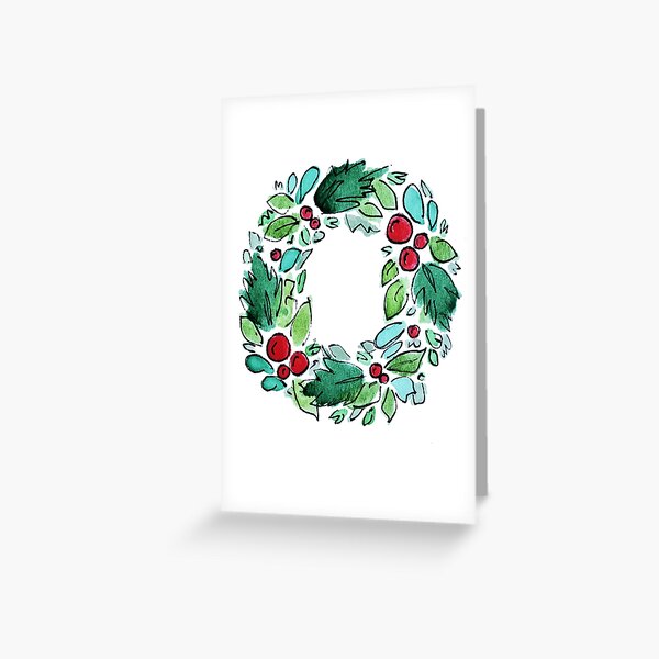 Holly Berry Wreath Greeting Card