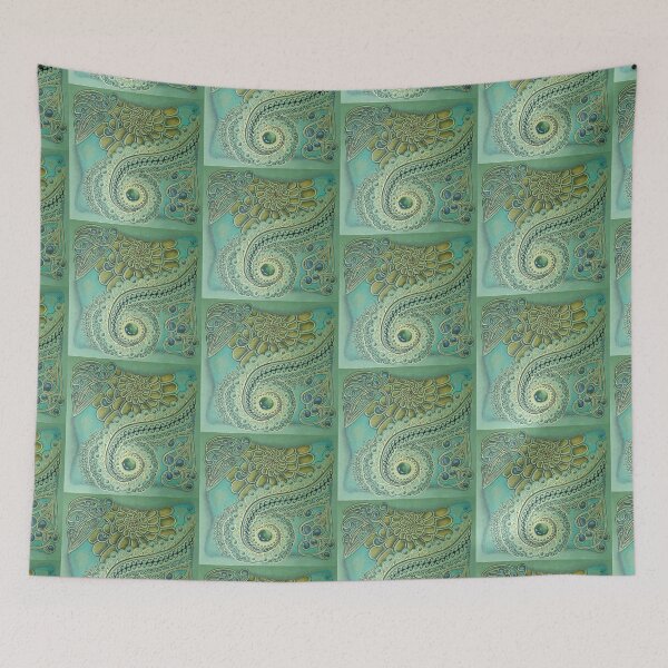 Item preview, Swirl Melody of Teal and Gold designed and sold by ACarlo.