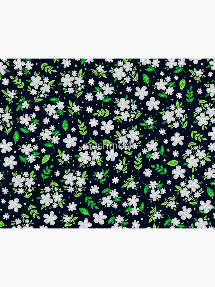 Floral Print White Daisy Seamless Pattern Ditsy Floral Pattern