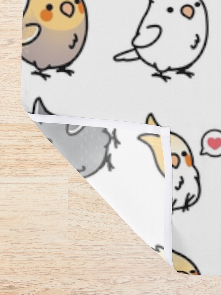 Alternate view of Chubby Cockatiel Collection Shower Curtain