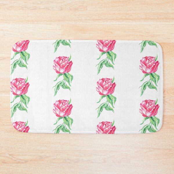 Item preview, Hand-painted watercolor pink peony with green leaves designed and sold by sentimentalica.