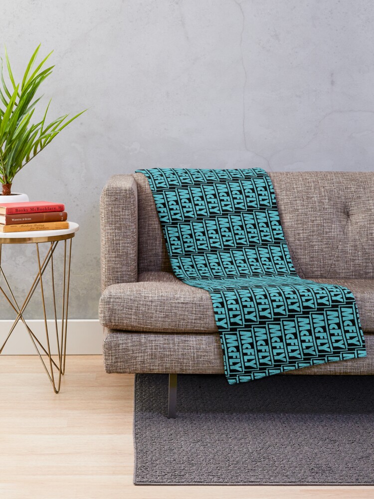 Alternate view of mcfly new logo 2020 in teal young dumb thrills Throw Blanket