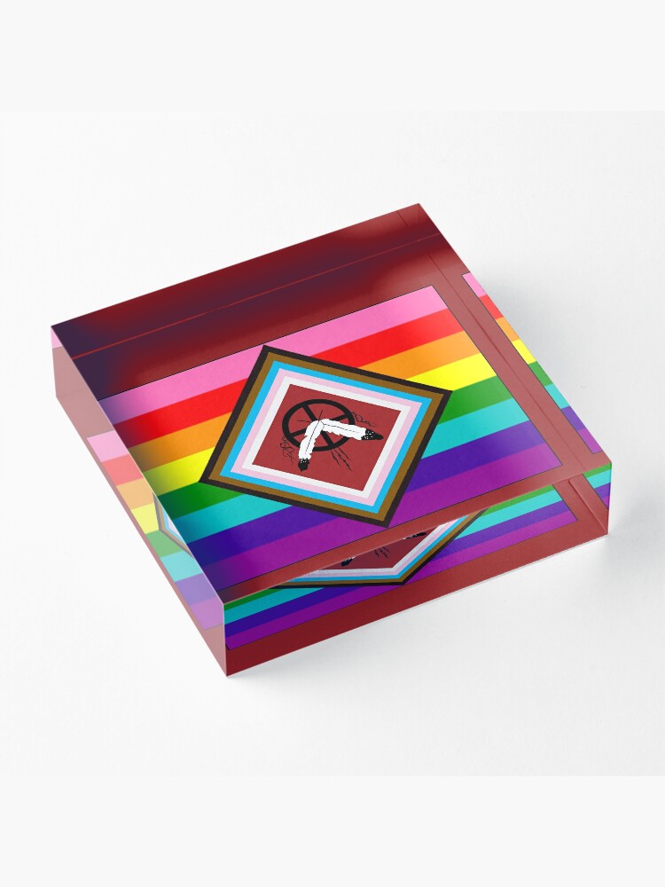 Two Spirit Lgbtq A Pride Flag Acrylic Block For Sale By Foxandtigersden Redbubble