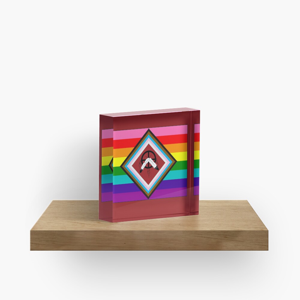 Two Spirit LGBTQ A Pride Flag Acrylic Block For Sale By Foxandtigersden Redbubble