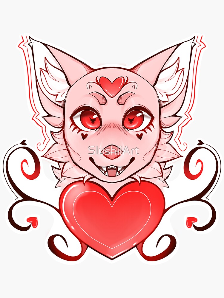 "Lovely Pink Wolf" Sticker for Sale by SlushiiArt Redbubble