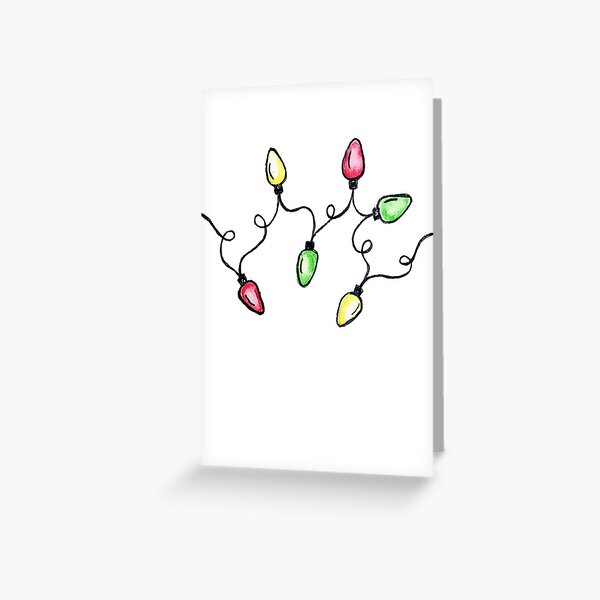 Christmas Light Bulbs Greeting Card