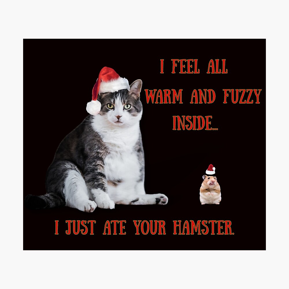 Poster Chemise De Noel Drole Chat Drole Noel De Chat Hampsters Blague Malade Par Meatywildman Redbubble