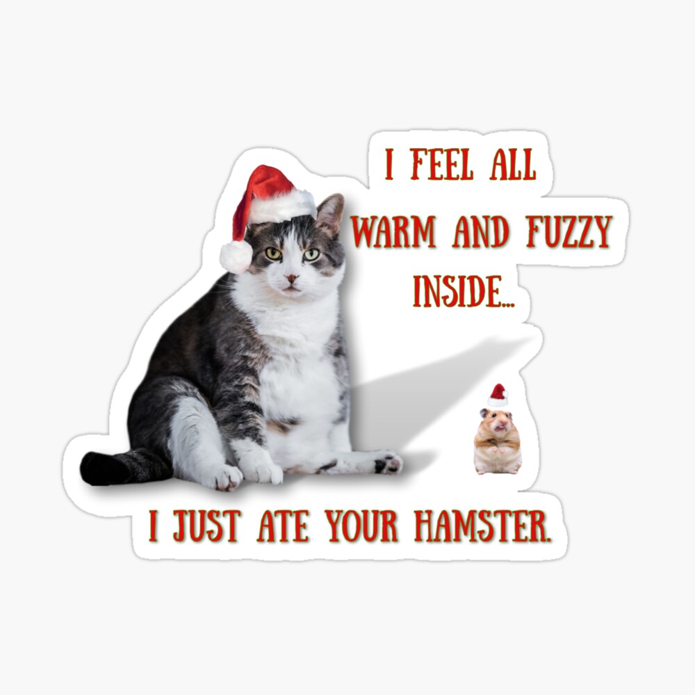 Poster Chemise De Noel Drole Chat Drole Noel De Chat Hampsters Blague Malade Par Meatywildman Redbubble