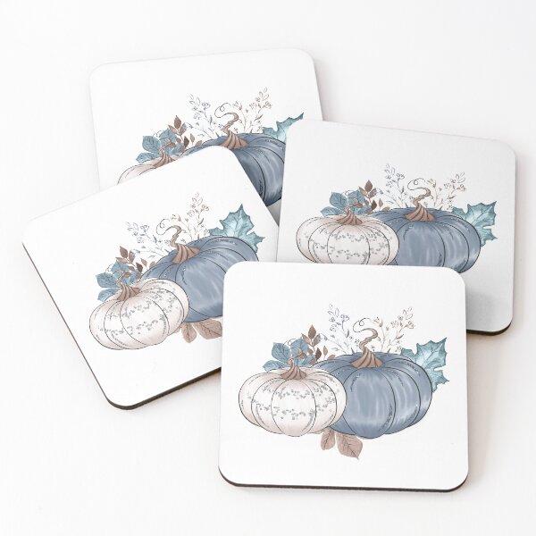 Item preview, Blue White Autumn Watercolor Pumpkin  designed and sold by ColorFlowArt.