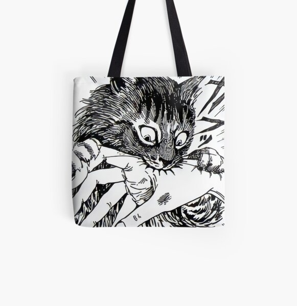 Mi lindo gato Tomie Junji Ito Bolsa estampada de tela