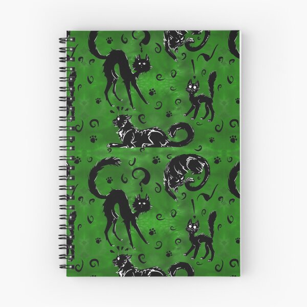 Item preview, Spoopy Kittehs in Bright Green designed and sold by LauraGarabedian.
