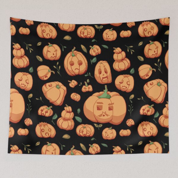 Item preview, Bunch of Pumpkins on a Black Background designed and sold by ArtbyLinnea.
