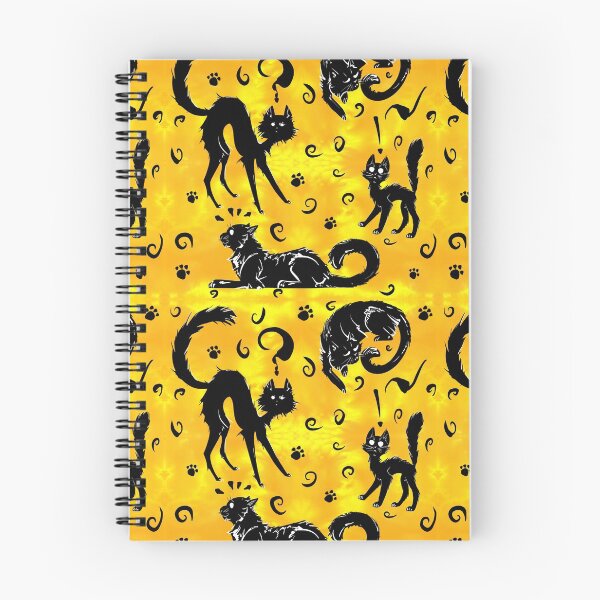 Item preview, Spoopy Kittehs in Marigold designed and sold by LauraGarabedian.