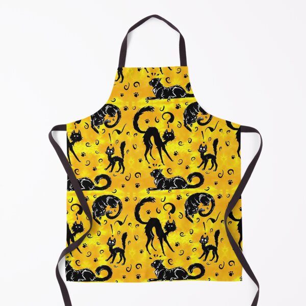 Item preview, Spoopy Kittehs in Marigold designed and sold by LauraGarabedian.