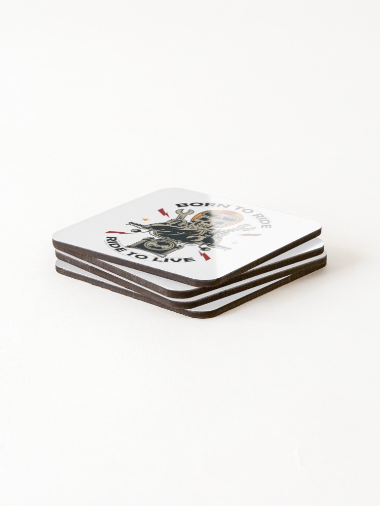 Thumbnail 4 of 5, Coasters (Set of 4), Born To Ride, Ride To Live designed and sold by 4AllTimes.
