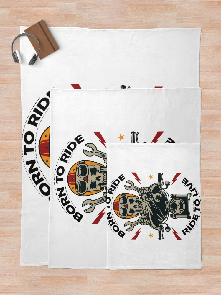 Thumbnail 5 of 6, Throw Blanket, Born To Ride, Ride To Live designed and sold by 4AllTimes.