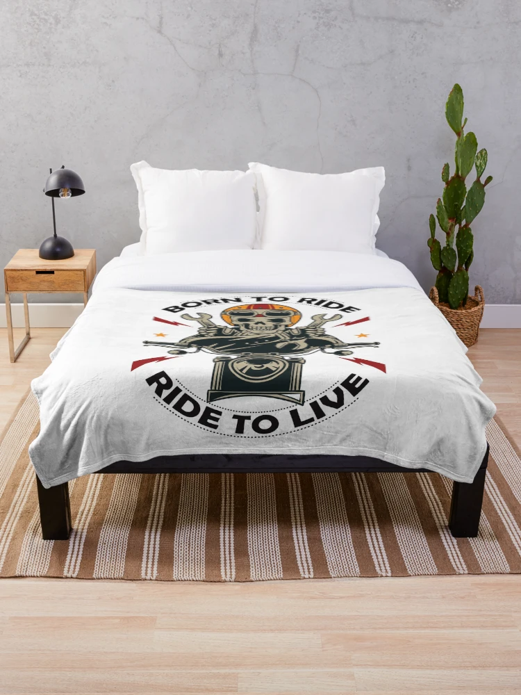 Thumbnail 1 of 6, Throw Blanket, Born To Ride, Ride To Live designed and sold by 4AllTimes.