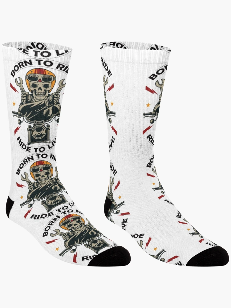 Thumbnail 3 of 5, Socks, Born To Ride, Ride To Live designed and sold by 4AllTimes.