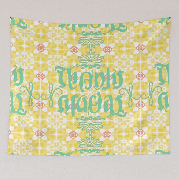 Item preview, Ambigram-Handmade-Thanks/Gracias on yellow tiles designed and sold by Eejee-SK.