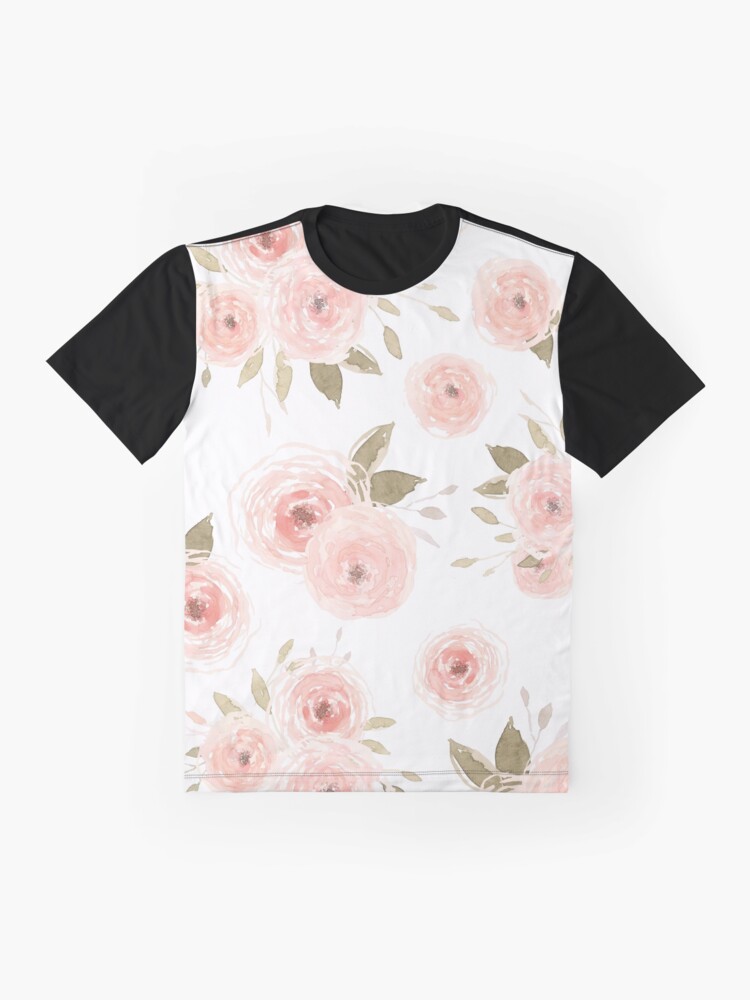 Thumbnail 4 of 5, Graphic T-Shirt, Peachy Floral designed and sold by aliawallco.