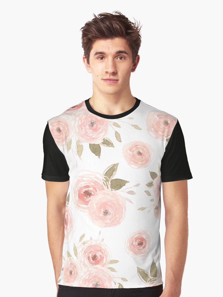 Thumbnail 1 of 5, Graphic T-Shirt, Peachy Floral designed and sold by aliawallco.