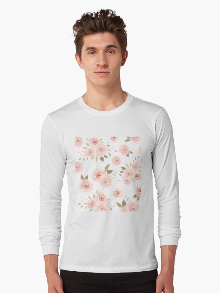 Thumbnail 1 of 5, Long Sleeve T-Shirt, Peachy Floral designed and sold by aliawallco.