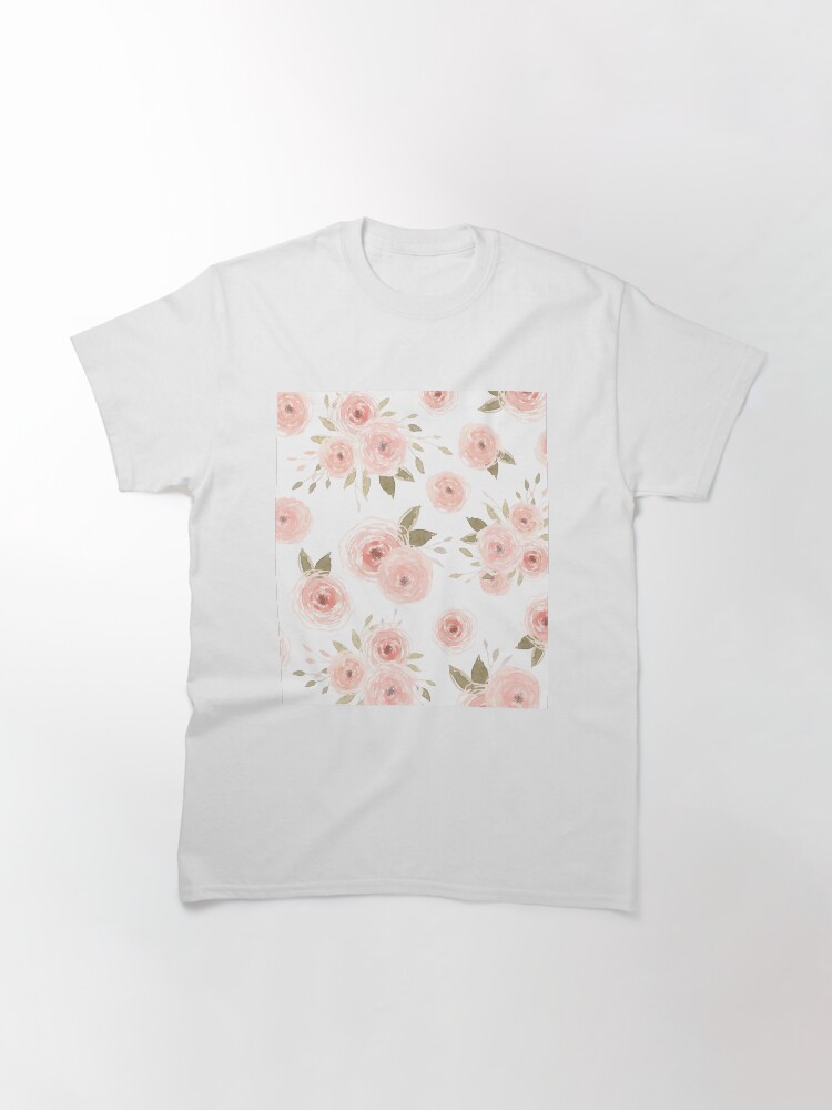 Thumbnail 3 of 7, Classic T-Shirt, Peachy Floral designed and sold by aliawallco.