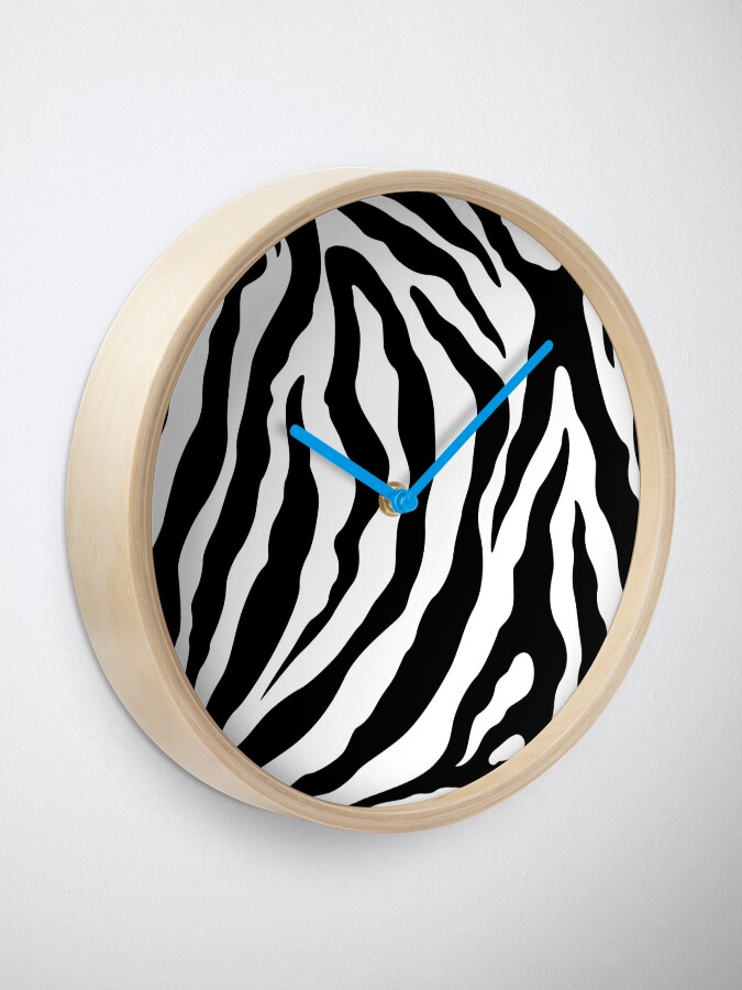 Alternate view of Zebra Pattern Black & White Clock