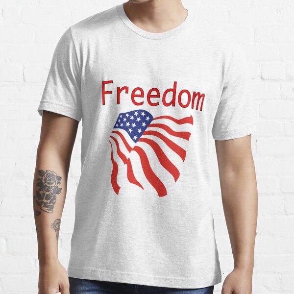 YANKEE Love Freedom USA History Star Red White Blue America T-Shirt